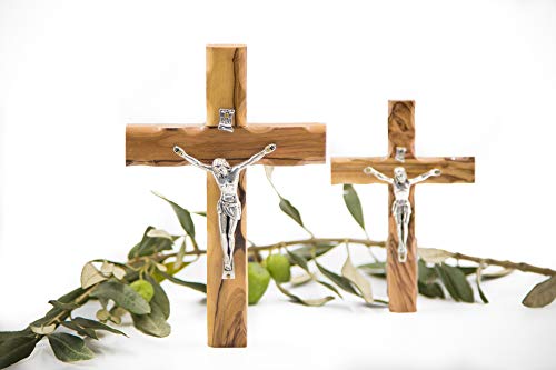 Holy Land Made Olive Wood Wall Cross from Bethlehem (5 Inches Crucifix)