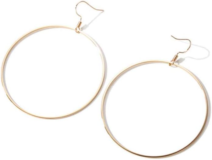 FUNTC Big Hoop Earrings, Stainless Steel Hoop Earrings in Gold Plated Rose for Women Girls