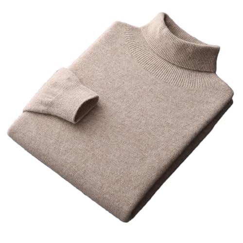 Men's Autumn and Winter High-Necked Solid Color Loose Wool Fashion Thickened Sweater Pullover