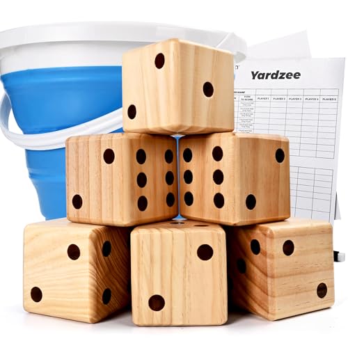 ropoda 3.5' Giant Wooden Yard Dice Set for Outdoor...