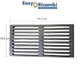 Easyricambi Żeliwny ruszt do kominka i pieca na pellet spadający popiół i napowietrzanie (rozmiar: 31,3 x 19,5 cm)