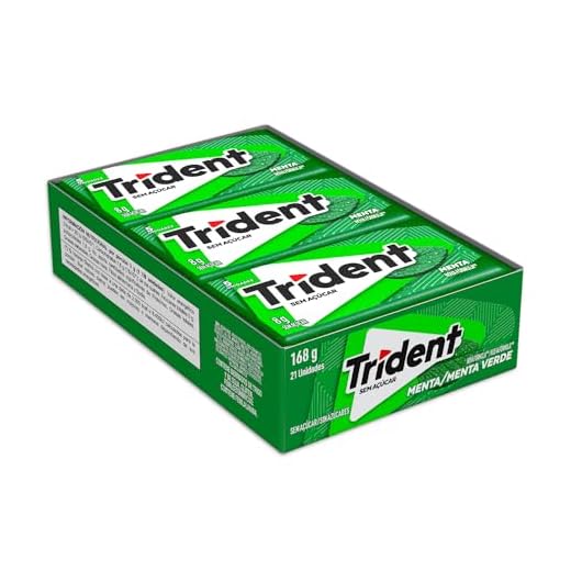 Chiclete Trident Menta Sem Açúcar - Caixa com 21 unid. de 8g