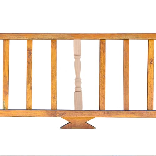 Poste de madera KALLORY para barandilla de escalera interior con diseño cuadrado y redondo 7