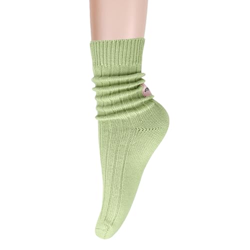 Image of Benefeet Sox Crew Socks for Women Retro Cotton Ribbed Knit Casual Socks Solid Color Athletic Sock