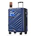 SONGMICS Koffer, Reisekoffer, Hartschalenkoffer mit TSA-Schloss, Koffergurt, ABS-Trolley, 4 Zwillingsrollen, erweiterbar, L, 65 cm, hafenblau RLP002Q101