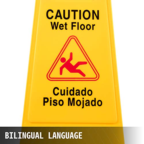 image for VEVOR 6 Pack Caution Wet Floor Signs Yellow Wet Floor Sign Double Side