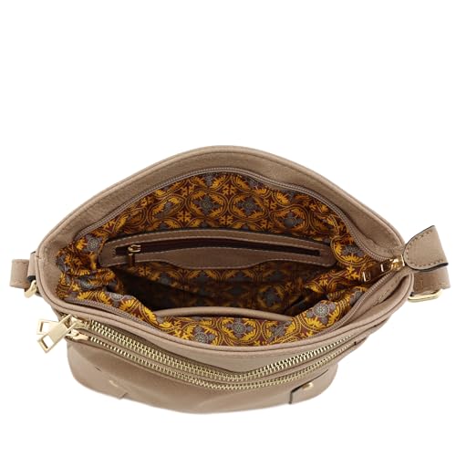 Image of ALYSSA Triple Zip Pocket Large Crossbody Bag