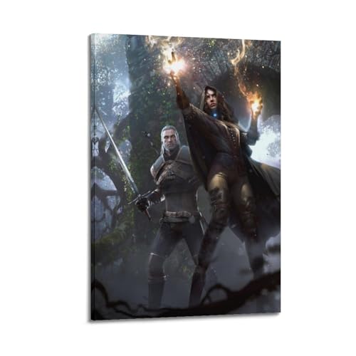 DKDMMWWE Póster decorativo de The Witcher 3 Wild Hunt de videojuegos, pintura decorativa en lienzo e impresión artística moderna para decoración de dormitorio familiar, 20 x 30 pulgadas (50 x 75 cm)