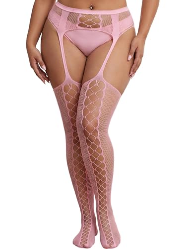 Eagerlove Bas Résille Femme Collants en Résille Taille Haute Porte Jarretelles Bas Autofixants...