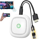 MyDual ワイヤレス HDMI ミラーキャスト 0.01秒超低遅延 4K 5.8G+2.4Gデュアルバンド対応 wifi不用 無線 ミラーリング 壁抜け15m伝送 小型 iOS/Android/Windows/Mac OSスマートフォン/タブレット/PCの画面をテレビに映す 動画転送 大画面で楽しむ 在宅 ワーク (ホワイト, 標準HDMI)