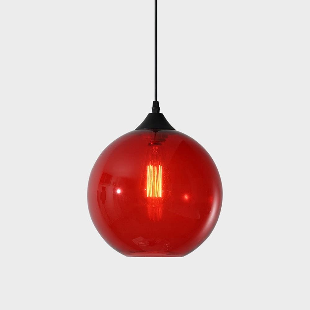 Lampe suspendue boule en verre de 25cm au design épuré avec douille Edison E27