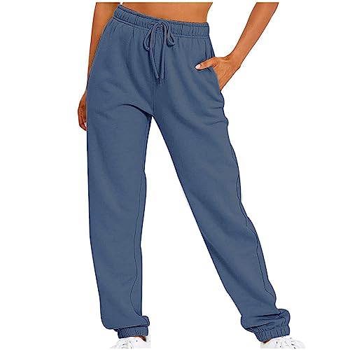 Sweatpants Womens 2023 Fall Fashion Cinch Bottom Joggers w Pockets Casual Sport Trousers Hippie Clothes Streetwear Blue