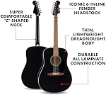 Fender California Debut Redondo Series Acoustic Guitar, Beginner Guitar, 2-Year Warranty, Black