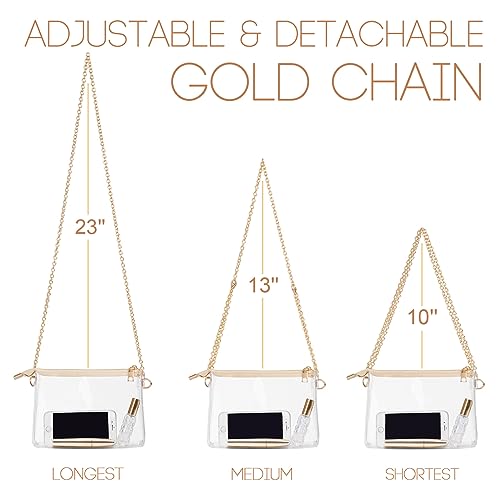 Clear Purse for Women - Stadium Approved Small Crossbody Bag with Zipper, Clear Stadium Bag for Concerts Sports4