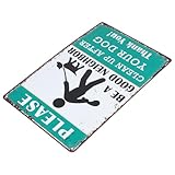 Abaodam Panneau Vintage Métal pour Jardin Signalétique Pelouse Anti-déjections Canines ...