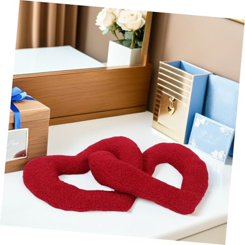 Coussin de cœur rouge en peluche SHINEOFI doux pour déco de canapé - 6