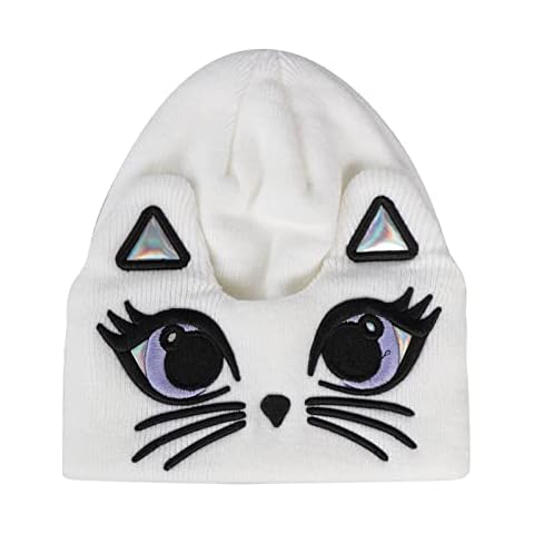 NICEYEA Winter Beanies Hat Thick Knitted Beanies Cap Soft Warm Slouchy Watch Cap for Women and Girls White Cover
