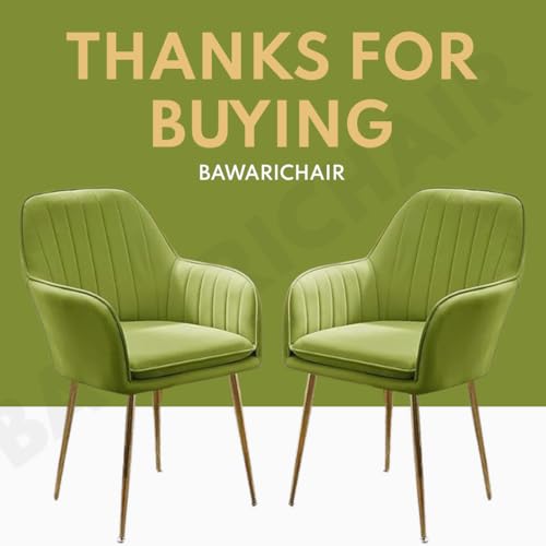 Image of Modern Velvet Armchair for Living Room Dining Room Accent Chair with Golden Lag for Bedroom Home Upholstered Seat Lounge Chair (Parrot Green)