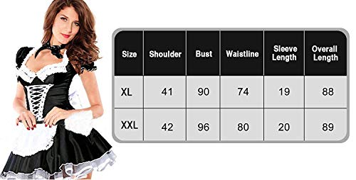 M MUNCASO Damen Französisch Maid Kostüm Fancy Sexy Maid Outfit Cosplay Kleid für Frauen – Bild 3