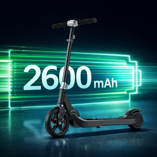 Image of Lifelong Kids Electric Scooter for 6-12 Years Age | with Rechargeable Battery, Adjustable Handle Height & Foldable Design | Safe Kids Scooter with Anti-Slip Deck (Black)