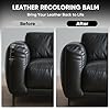 AWOWZ Leather Recoloring Balm - Scratch Repair & Color Restore Kit for Faded Leather, Leather Couch & Car Seats - 12OZ Leather Restorer Balm for Furniture, Auto Interior, Vinyl, Accessories (Black)