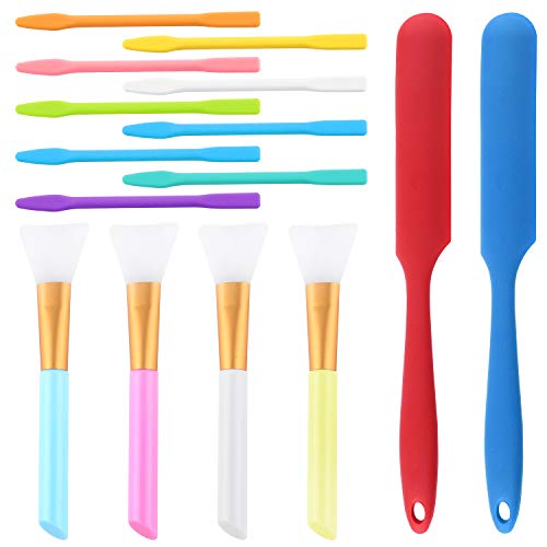 FEPITO Silicone Stir Sticks Kit Includes 9 Pcs Silicone Stir Sticks 4 Pcs