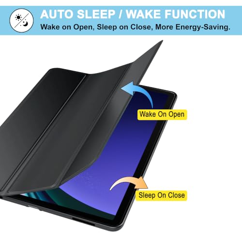 Image of CEDO Smart Case for Samsung Tab S9+ Plus / S10+ Plus (12.4 in) Tri-Fold Flip Folio Cover | Pencil Holder | Auto Wake-Up /Sleep Mode | Multi View Angles Stand TPU Backcover (Black)