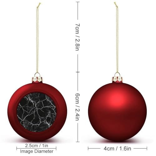Boule de Noël plastique incassable marbre noir féerique - 3