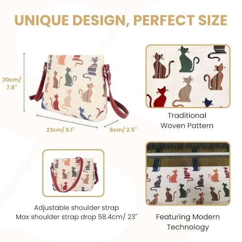 Image of Signare Tapestry Crossbody Bag Sling Shoulder Purse for Women