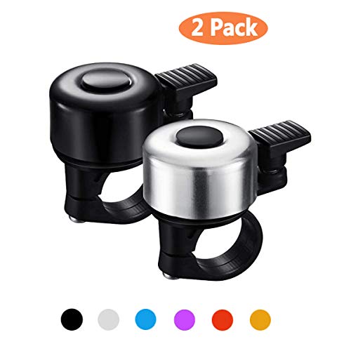 BeYself 2 Pack Bicycle Bell, Aluminum Alloy Bike Bell, Loud Crisp Clear Sound for Road Bike, Mountain Bike, City Bike, Sports Bike, Kids Bike