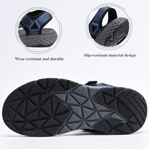 Queday Womens Mens Sport Sandals Outdoor Hiking Sandals with Arch Support Comfortable Athletic Beach Sandals for Travel Walking Trekking Camping3