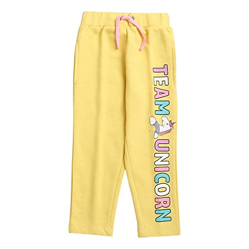 Image of Hopscotch Girls Regular Fit Cotton Graphic Printed Track Pant in Multi Color