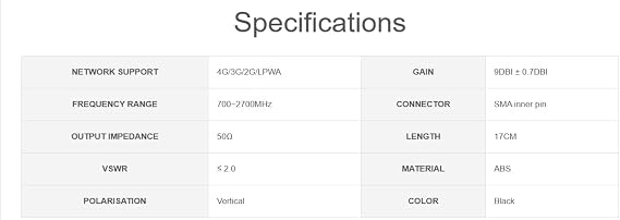 4G High Gain SMA Antenna 4G/3G/2G/LPWA Support 700~2700MHz Range 90 Flexible Rotation Connecting with SIM7600G-H-PCIE and SIM7600G-H 4G HAT