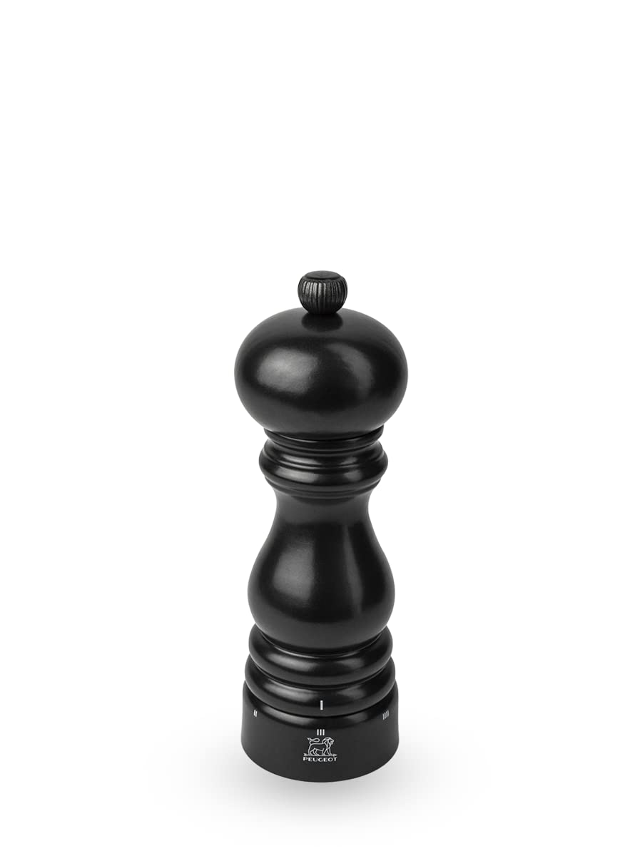 PEUGEOT - Pfeffermühle Paris u‘Select 18 cm + Pfeffer - 6 voreingestellte Mahlgrade - Aus PEFC-zertifiziertem Holz - Satinschwarz