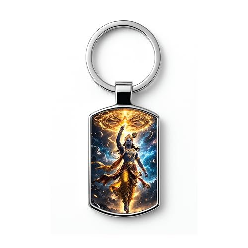 Image of Stylish Metal Keychains with Permanent Glossy Print - Inspirational Quotes & Spiritual Designs - Perfect Key chains for loved ones, Personal Use, Gifts & Return Gifts