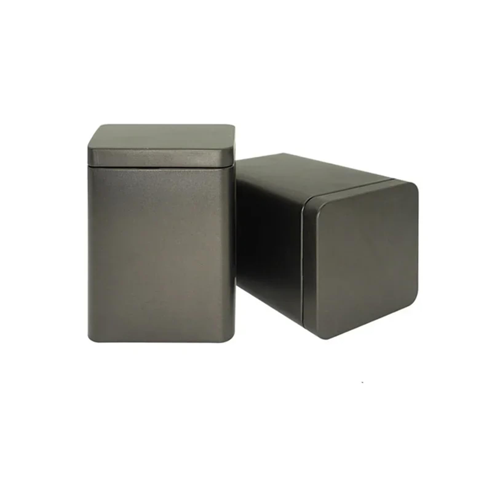 FDBTYJN Tea Caddy 6pcs Tea Cans Square Metal Packaging Storage Box Case Small Tin Jars Food Chocolate Candy Sealed(Grey)