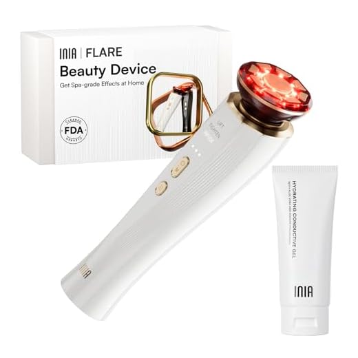 INIA 3-in-1 Red Light Therapy for Face and Neck, Skin Tightening Device True Beauty Glow Facial Massager for Skin Care, Effective Wrinkle Reduction Anti-Aging with Lifting, Tightening, Infusing