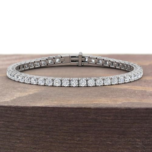 Image of 2 to 7 Carat Natural Diamond Tennis Bracelet for Women in 14K Gold (7 Inch) - IGI Certified (I1-I2 Clarity)