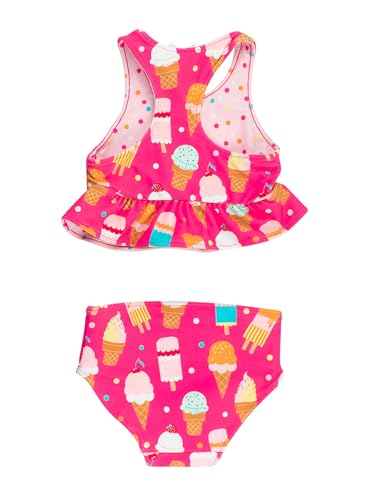 Image of RuffleButts Baby /Toddler Girls UPF50+ Sun Protected Reversible Peplum 2 Piece Sleeveless Tankini