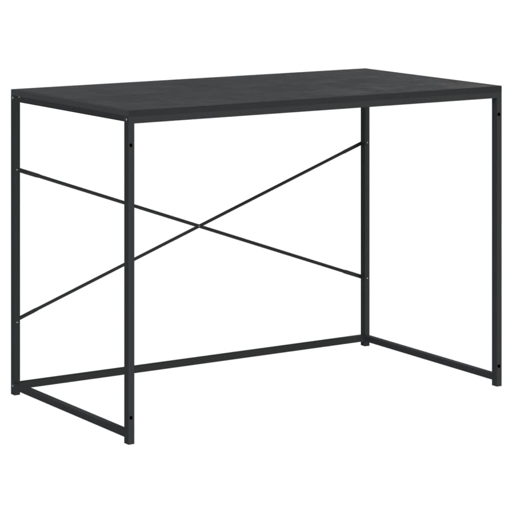 Nowoczesny stolik pod komputer, czarny, 110 x 60 x 70 cm, wytrzymały materiał drewnopochodny, stolik PC z metalową ramą, idealne biurko, do domu, biura, do gier