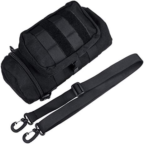 TsunNee Tactical Molle Water Bottle Pouch, Hydration Carrier Holder, with Extra Accessory Pouch and Detachable Shoulder Strap, for Military Sport Bike