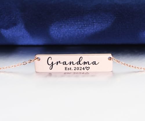 kaisinse Grandma Necklace Nanny Gift Heart Cutout Letter Nana Gigi Mimi Necklace Gift for Grandma from Grandchild with Message Card2
