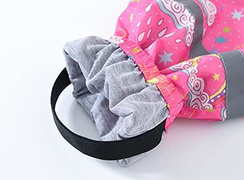 Kids Waterproof Rain Pants Boys Girls Lightweight Reusable Cute Cartoon Toddler Rain Pants Mud (Pink-A, 9-10 Years)4