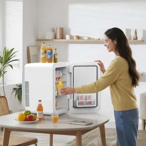 Image of advwin 22L Mini Fridge for Bedroom, 30 Cans Portable Cooler & Warmer Compact Refrigerators with AC /DC Power for Skin Care, Beverage, Cosmetics, Food, Drinks, Office Desk Dorm Room