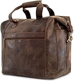 LEABAGS Dubai l Reisetasche l Weekender l Reise Handgepäck l Bordgepäck l Kabinengröße l Cabin Size aus echtem Büffelleder l Vintage Look