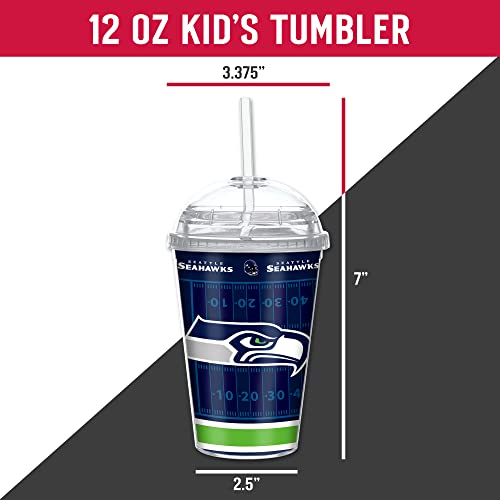 Image of Rico Industries NFL Football Rookie of The Year 12oz Acrylic Tumbler, Youth Tumbler with Swirly Straw