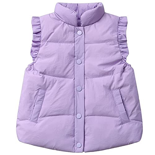 Gilet à volants fille pour l'école et les sorties d'hiver, veste boutonnée chaude 2-8 ans