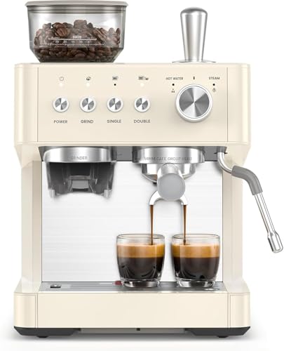 Image of Kismile Espresso Machine with Grinder, 20 Bar Professional Expresso Coffee Machines with Milk Frother Steam Wand, Espresso Maker with 77.8oz Removable Water Tank, Cappuccino & Latte Machine for Home