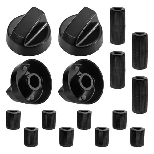 Bouton Gazinière Universel 4 Pièces avec 12 Adaptateurs, Bouton de Commande pour Plaque de Cuisson et Four, Compatible avec Gazinière Électrique et Gaz,...