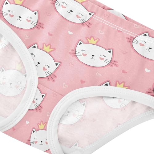 Little Girl Underwear Toddler Panties Kids Undies Cat Cartoon Soft Cotton Briefs 2T-8Y4